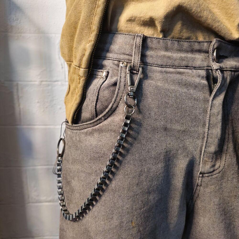 Wallet Chain y2k Box Link Gunmetal Silver